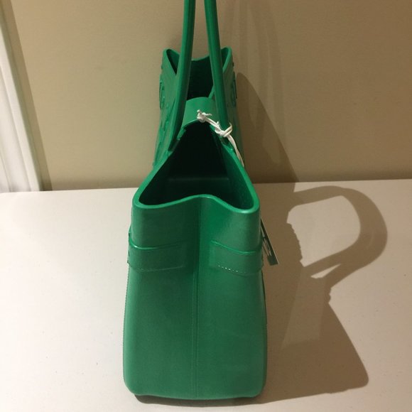 Great Bag Co. Designer Rubber Handbag Tote Purse Emerald Green Robert Ve… - Picture 7 of 9